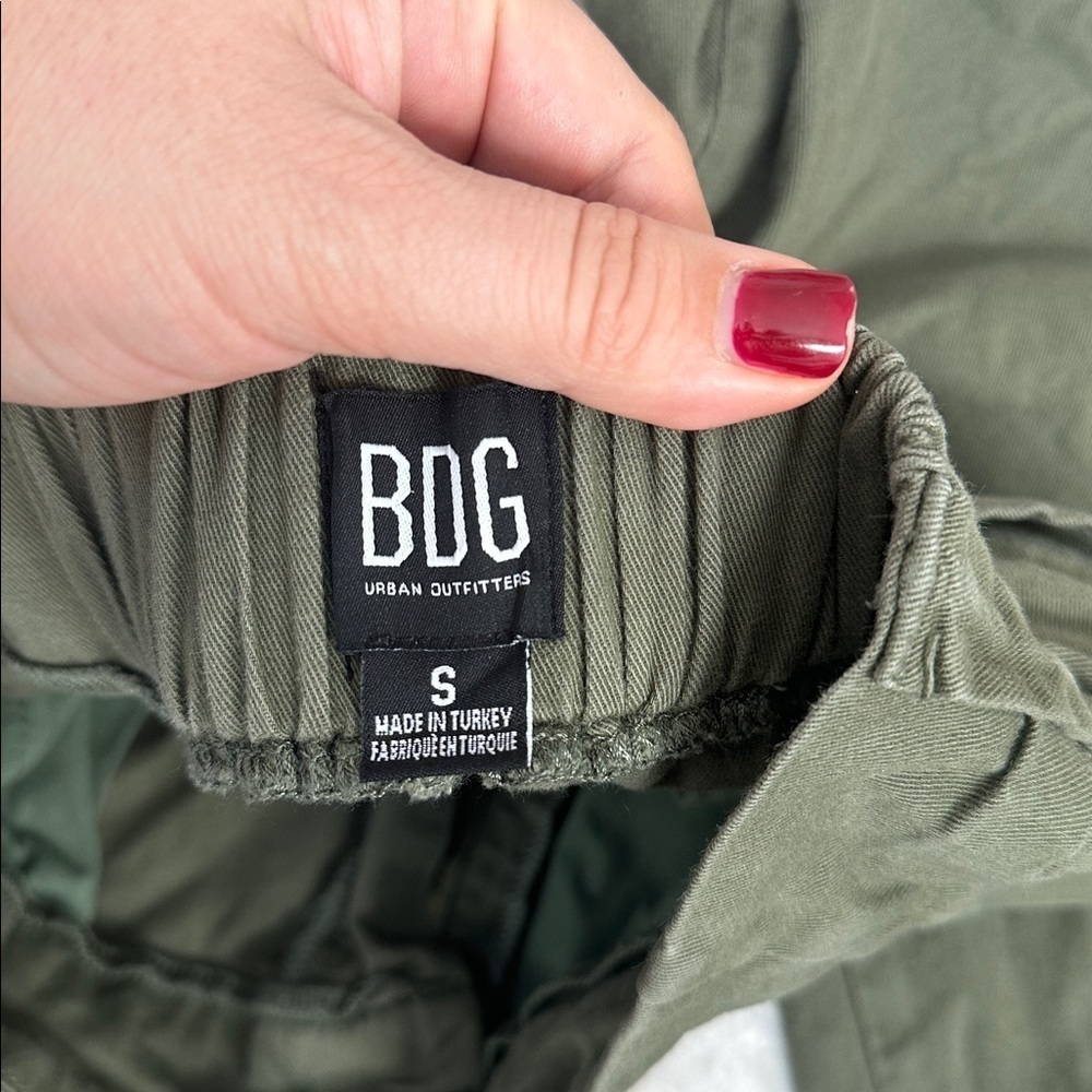 Urban Outfitters BDG Green Utility Cargo Jogger High-Rise Pants Elastic Waist S - Picture 4 of 7